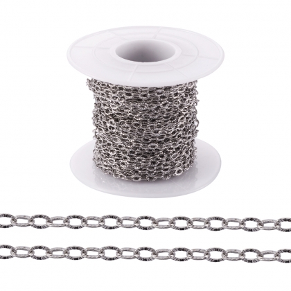 Textured Oval Link Chain