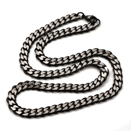 Men’s Black Cuban Chain Necklace