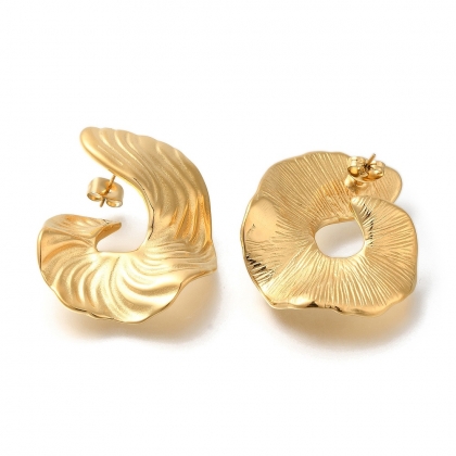 Rippled Organic Flat Stud Earrings
