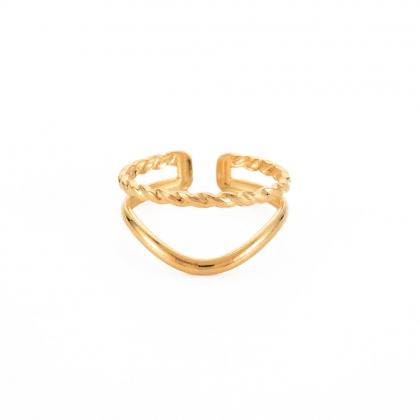 Twist & V-Curve Open Ring