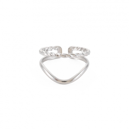 Twist & V-Curve Open Ring