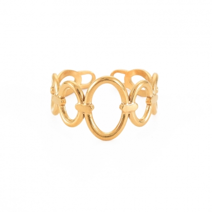 Oval Link Cuff Ring