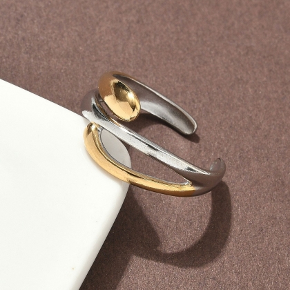 Cuff Ring – Two-Tone Twist Design