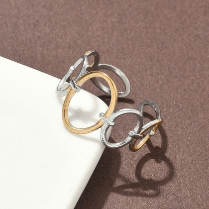 Cuff Ring – Interlocking Circles Design