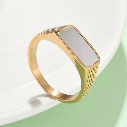 Rectangle Shell Ring