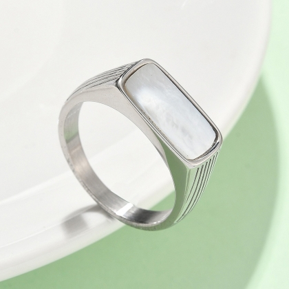 Rectangle Shell Ring