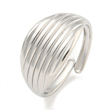 Striped Wide Cuff Ring