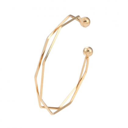 Geometric Open Cuff Bangle – Modern Minimalist Elegance