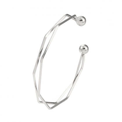 Geometric Open Cuff Bangle – Modern Minimalist Elegance