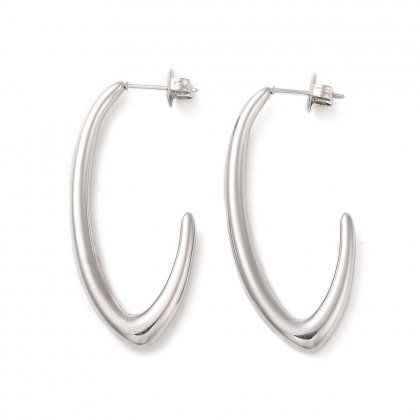 Sculptural Gold-Tone Curved Earrings