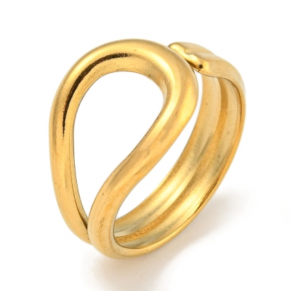 Sculptural Teardrop Cuff Ring