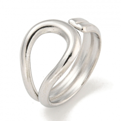 Sculptural Teardrop Cuff Ring