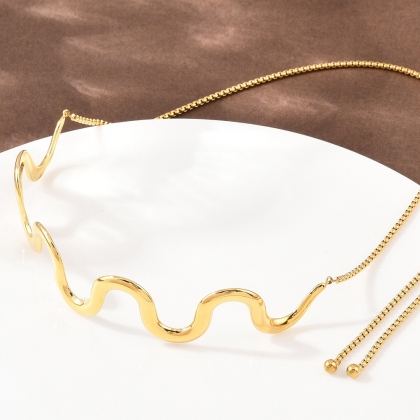 Wavy Line Adjustable Necklace