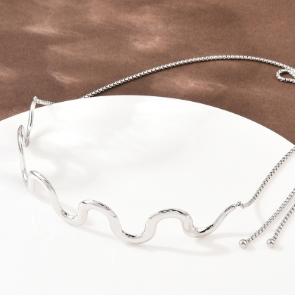 Wavy Line Adjustable Necklace