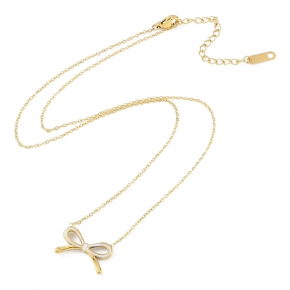 Bow Necklace - Modern Enamel Finish