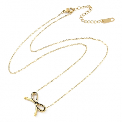 Bow Necklace - Modern Enamel Finish