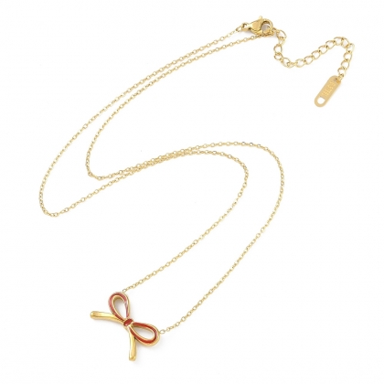 Bow Necklace - Modern Enamel Finish