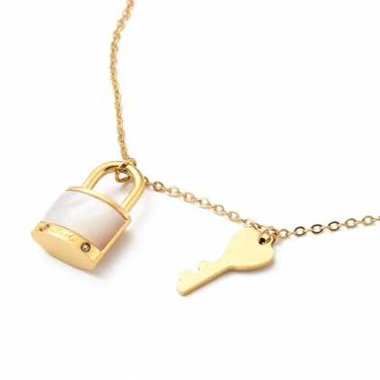 Lock & Key Pendant Necklace