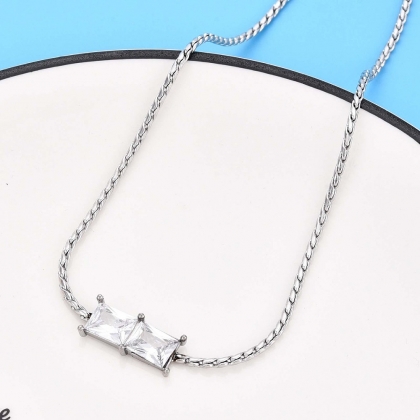 Rectangle Crystal Necklace