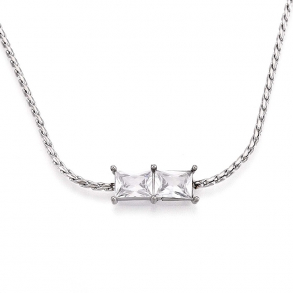 Rectangle Crystal Necklace