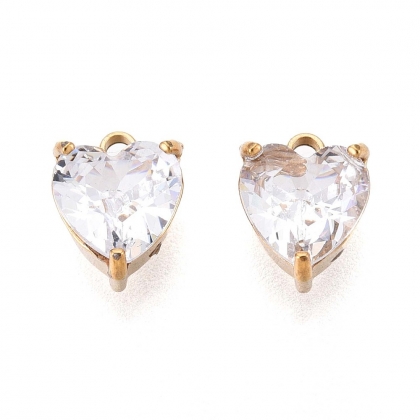 Sparkling Heart Crystal Charms (1 pc)