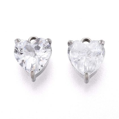 Sparkling Heart Crystal Charms (1 pc)