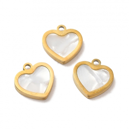 Mother of Pearl Heart Charms (1pc)
