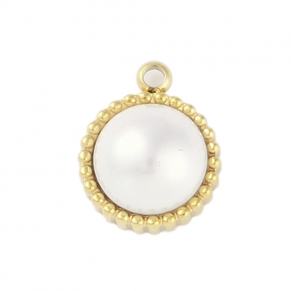 Half Round Pearl Charm