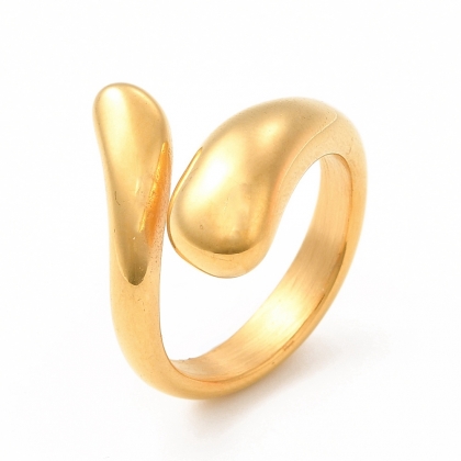 Modern Fluid Wrap Ring – Sculptural Elegance, Size 7