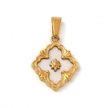 Vintage Flower Shell Pendant