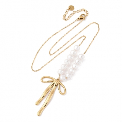 Bowknot Pendant Pearl Necklace