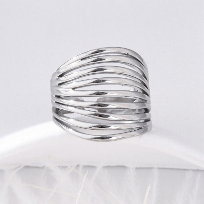 Multi Line Cuff Ring
