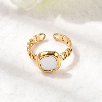 Square Chain Adjustable Cuff Ring