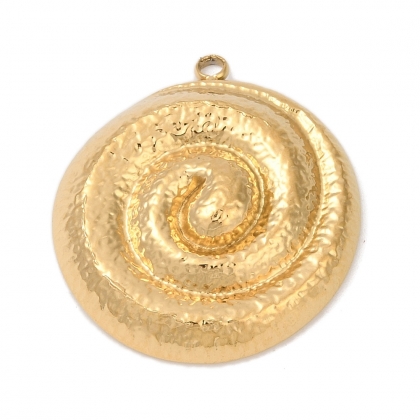 Hammered Spiral Vortex Pendant