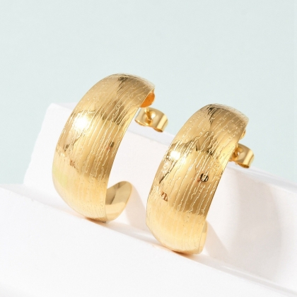 Brushed Dome Stud Earrings
