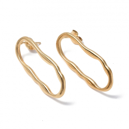 Fluid Wave Stud Earrings