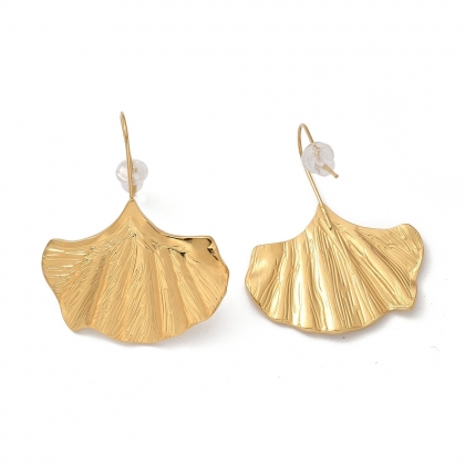 Ginkgo Leaf Stainless Steel Stud Earrings