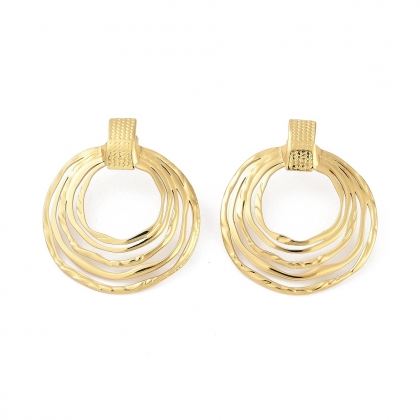 Stud Earrings, Chunky Layered Ring Design