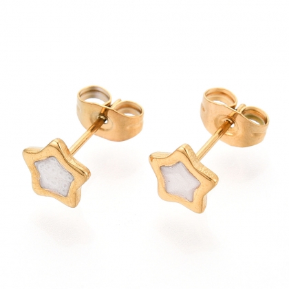 Star Stud Earrings with Enamel