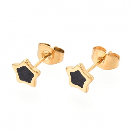 Star Stud Earrings with Enamel