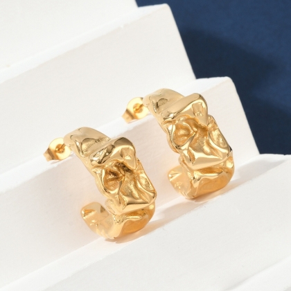 Twisted Abstract Hoop Earrings