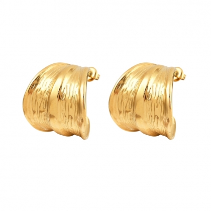 Wave-Inspired Textured Hoop Earrings