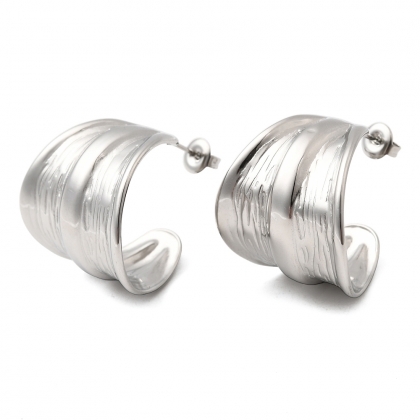 Wave-Inspired Textured Hoop Earrings