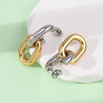 Chunky Oval Link Earrings – Bold Statement, Timeless Glamour