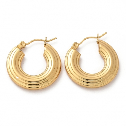 Hoop Earrings, Textured Round Design