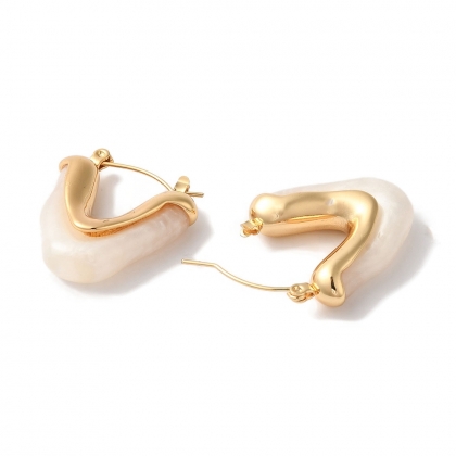 V-Shaped Resin Hoop Earrings