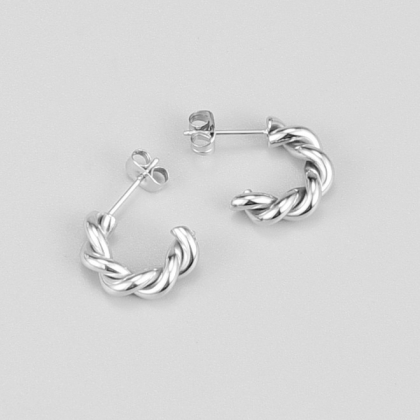 Twist Hoop-Style Stud Earrings