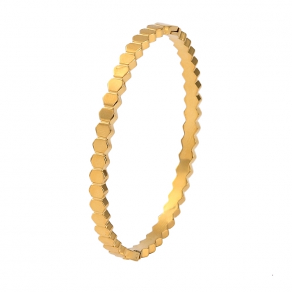 Slim Rhombus Pattern Cuff Bangle