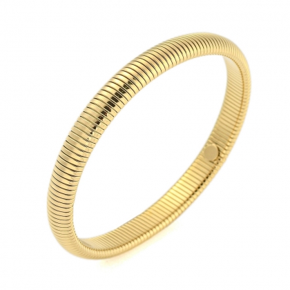 Snake-Style Ridged Bangle