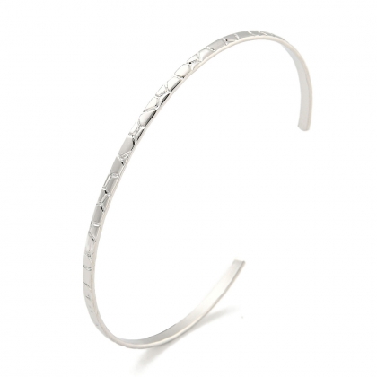 Ultra-Thin Textured Cuff Bangle